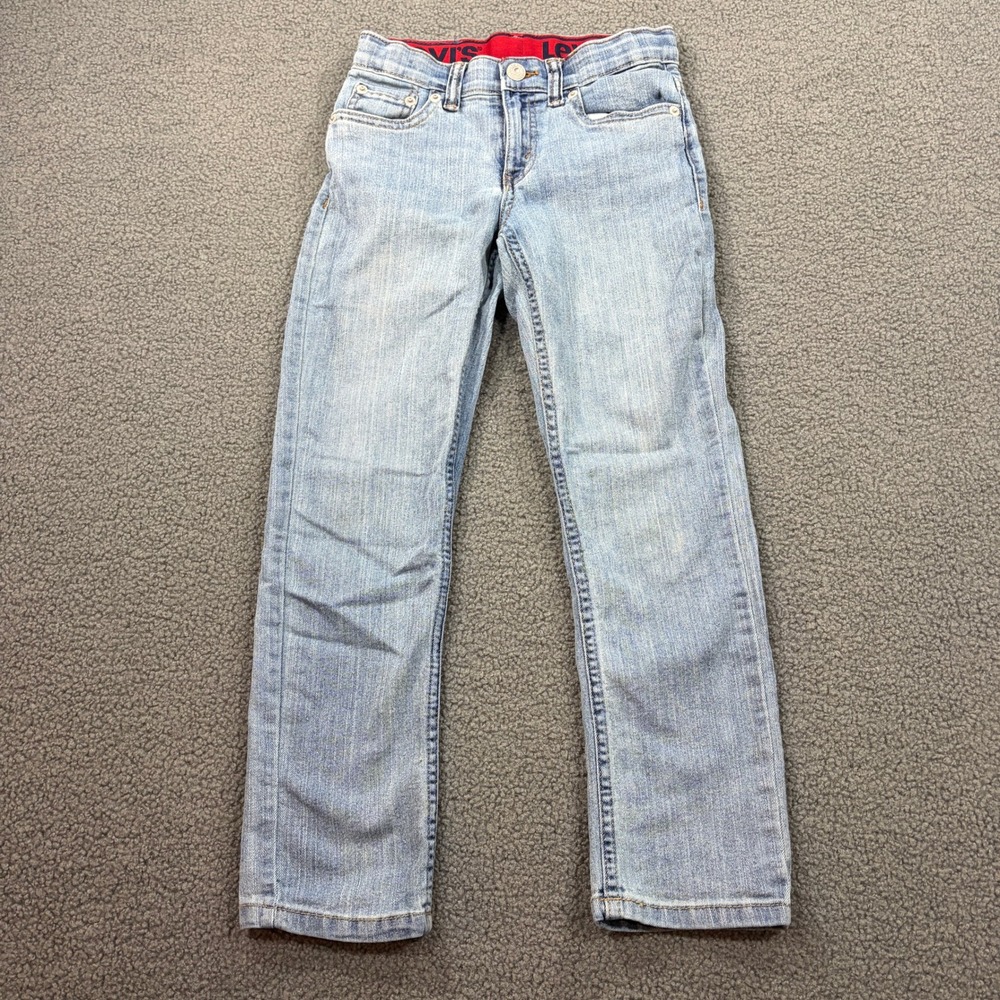 Levis Jeans Boys 7 Blue Denim 511 Slim Fit Stretch Adjustable Waist J946-M5W